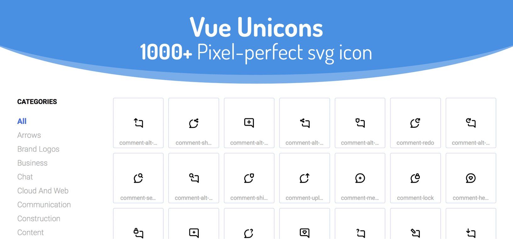 Vue icons. UNICONS. UNICON Soft. Perfect svg. UNICON Soft logo.
