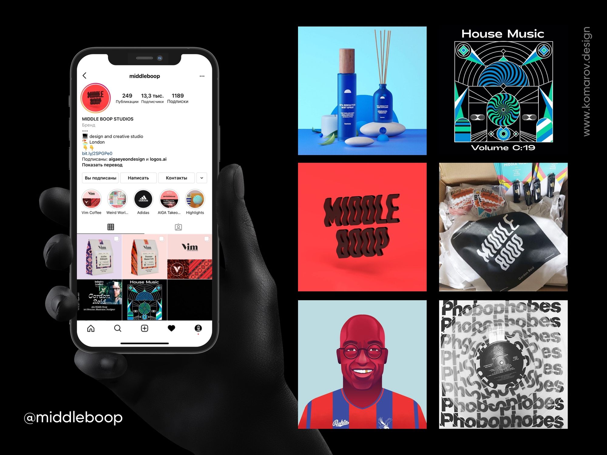 Инстаграм-аккаунт креативной студии Middleboop