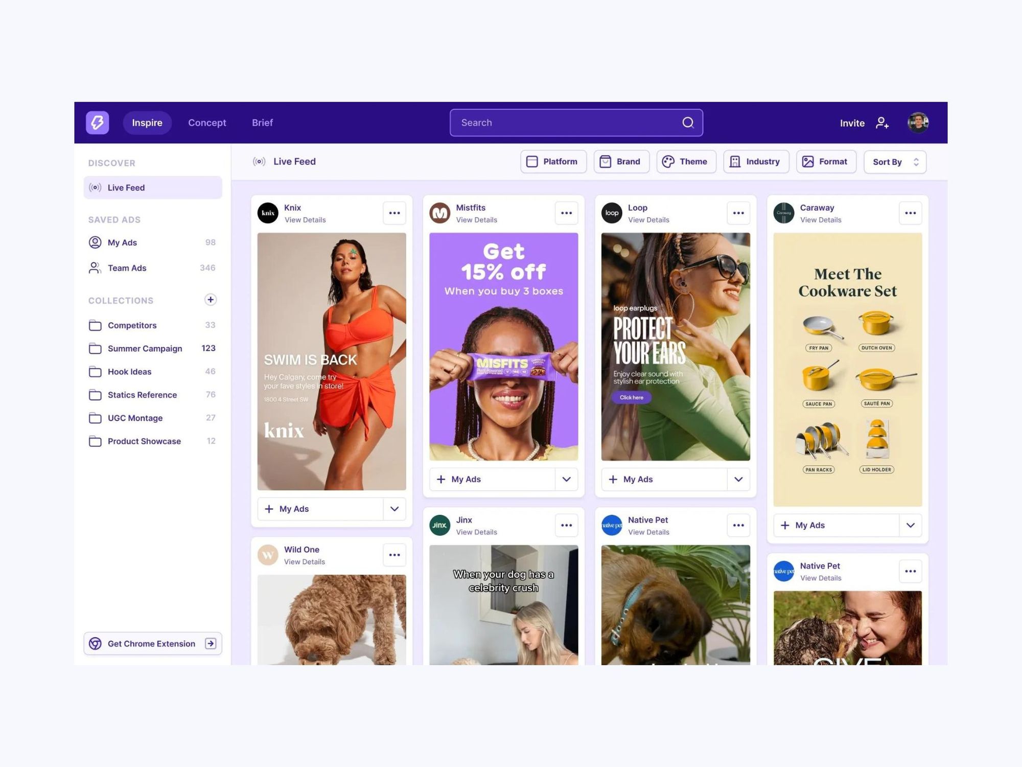 Magicbrief — пошук референсів для рекламних креативів за тематиками