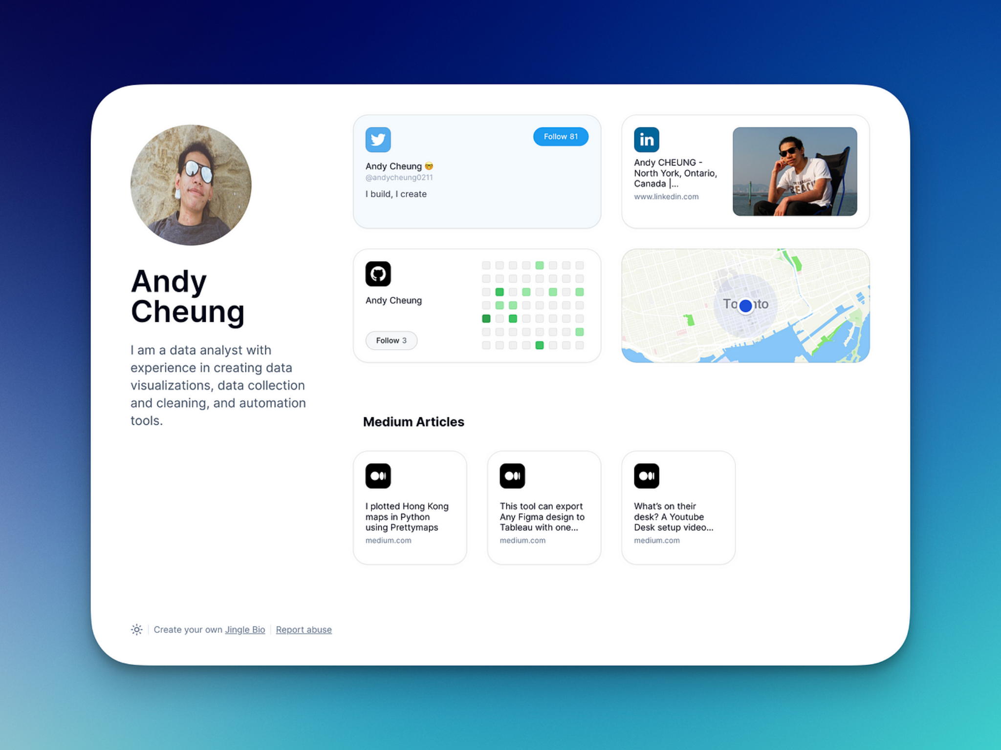 Jingle Bio — сервіс для створення віртуального портфоліo