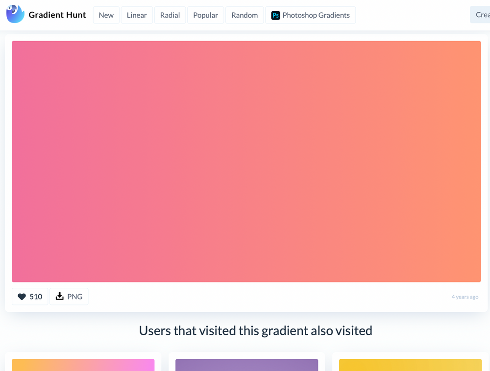 Gradient Hunt — безкоштовний каталог з 1000+ градієнтів ручної роботи
