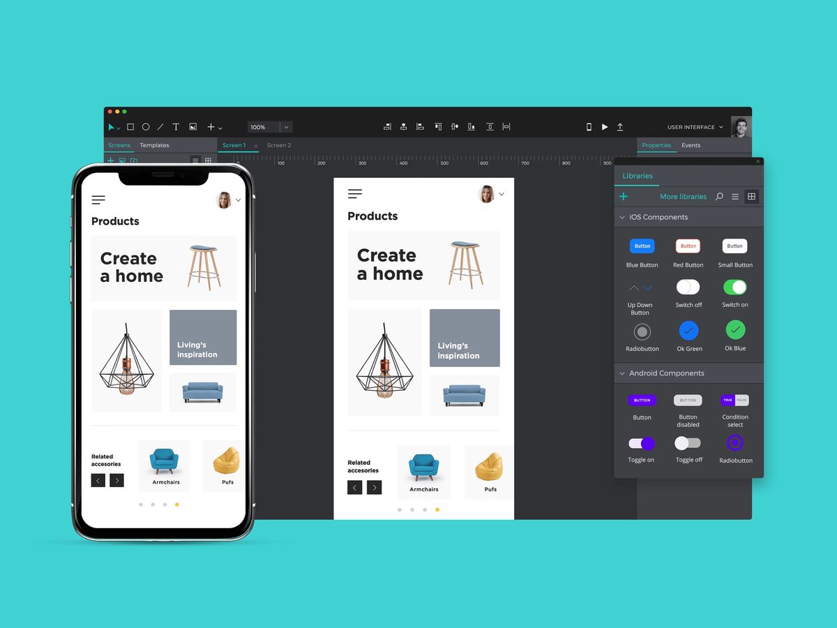 Justinmind - приложение для создания интерактивных прототипов