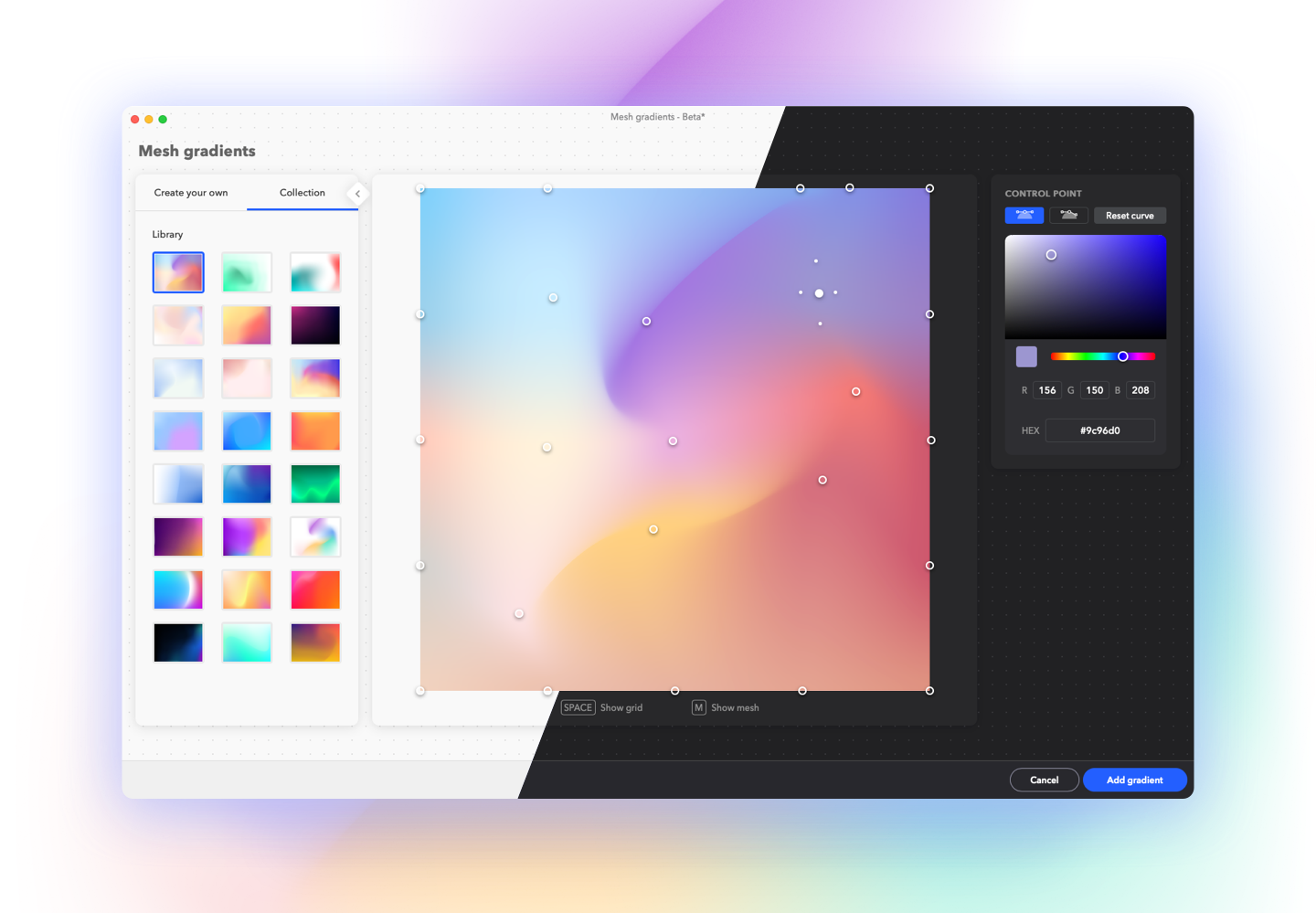 Mesh Gradient Sketch plugin