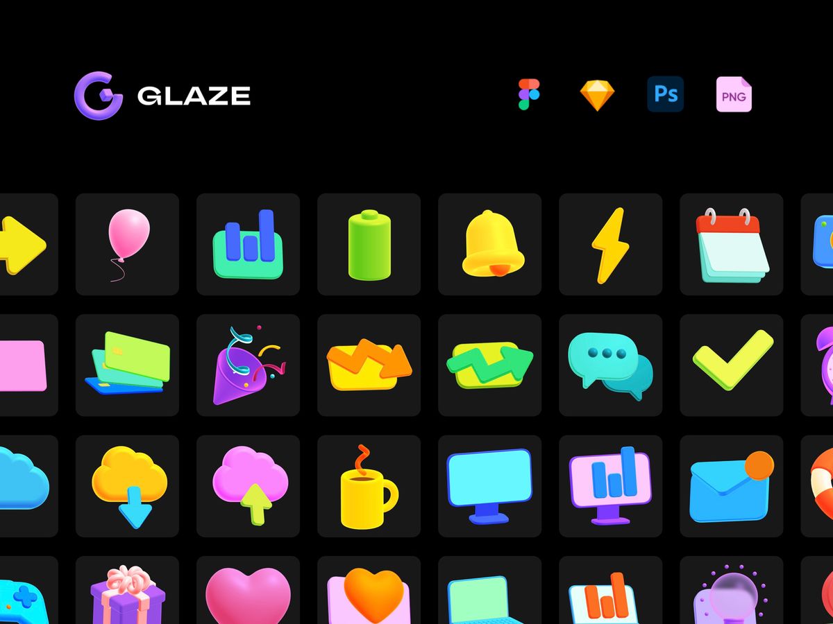 Glaze 3D иконки от Grafik Stash