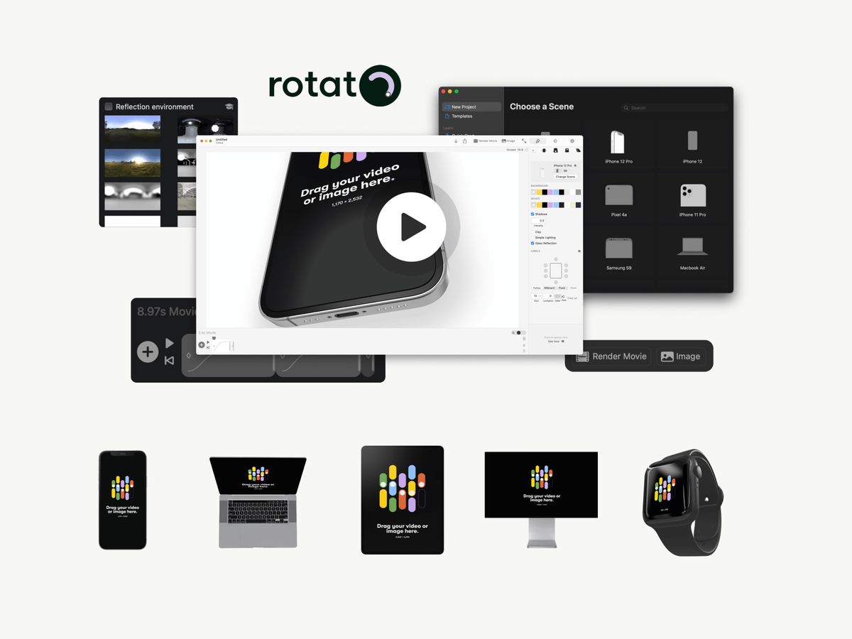 Rotato - профессиональное приложение для создания 3d мокапов