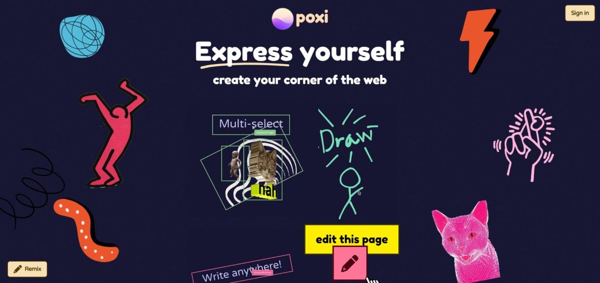 Poxi.pages - конструктор вебсайтів у стилі бруталізм