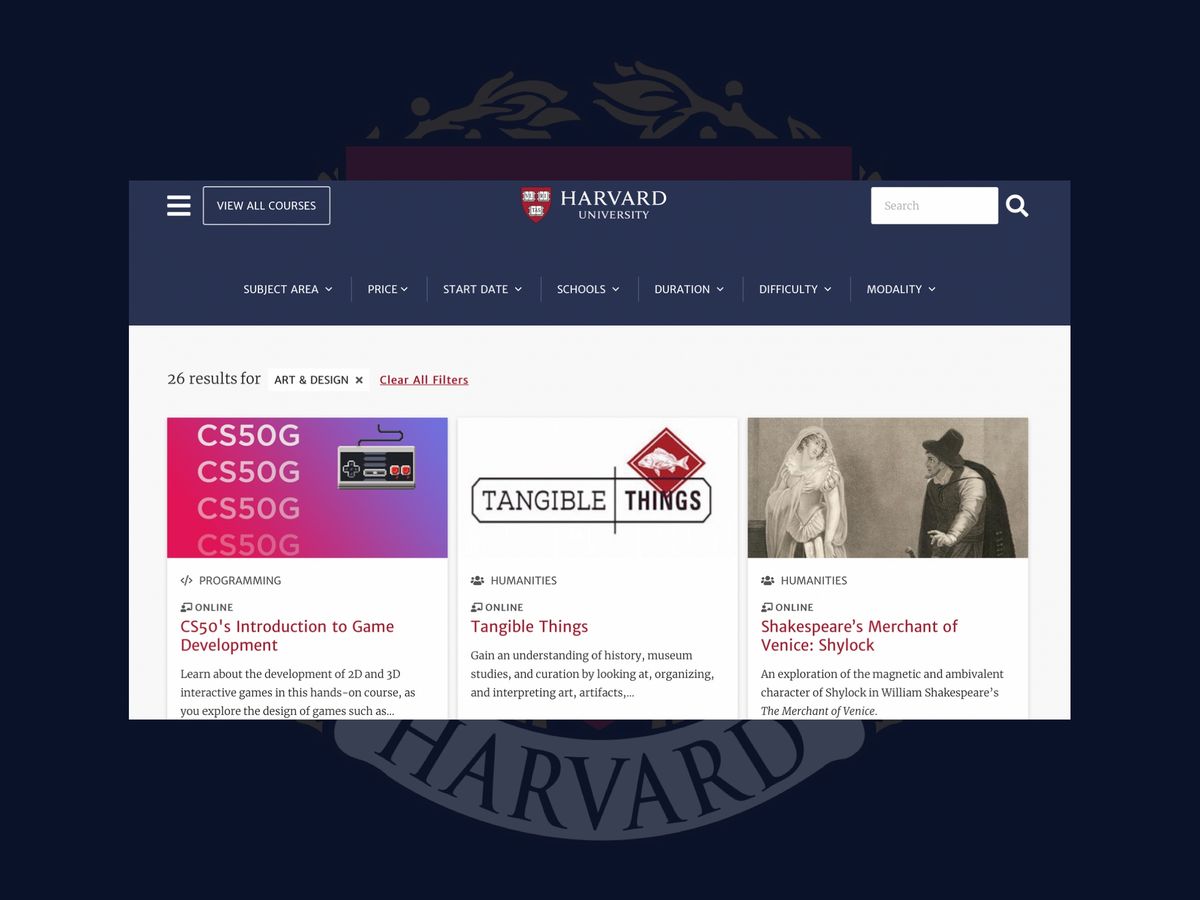Безкоштовні курси дизайну та мистецтва від Гарварда
