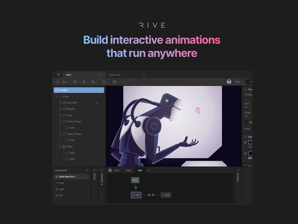 Rive — інструмент для створення анімацій