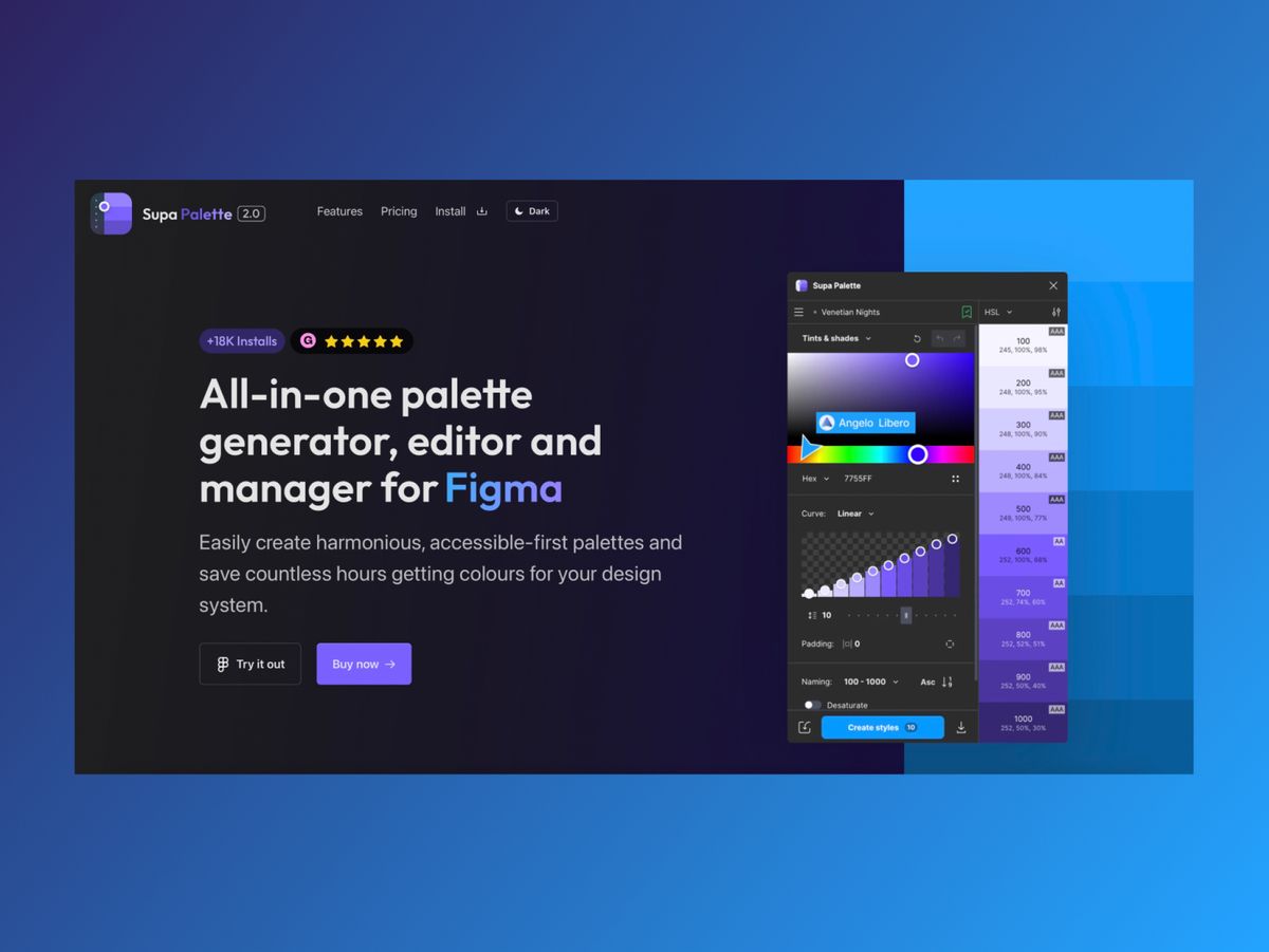 Supa Palette — генератор, редактор і менеджер палітр для Figma.