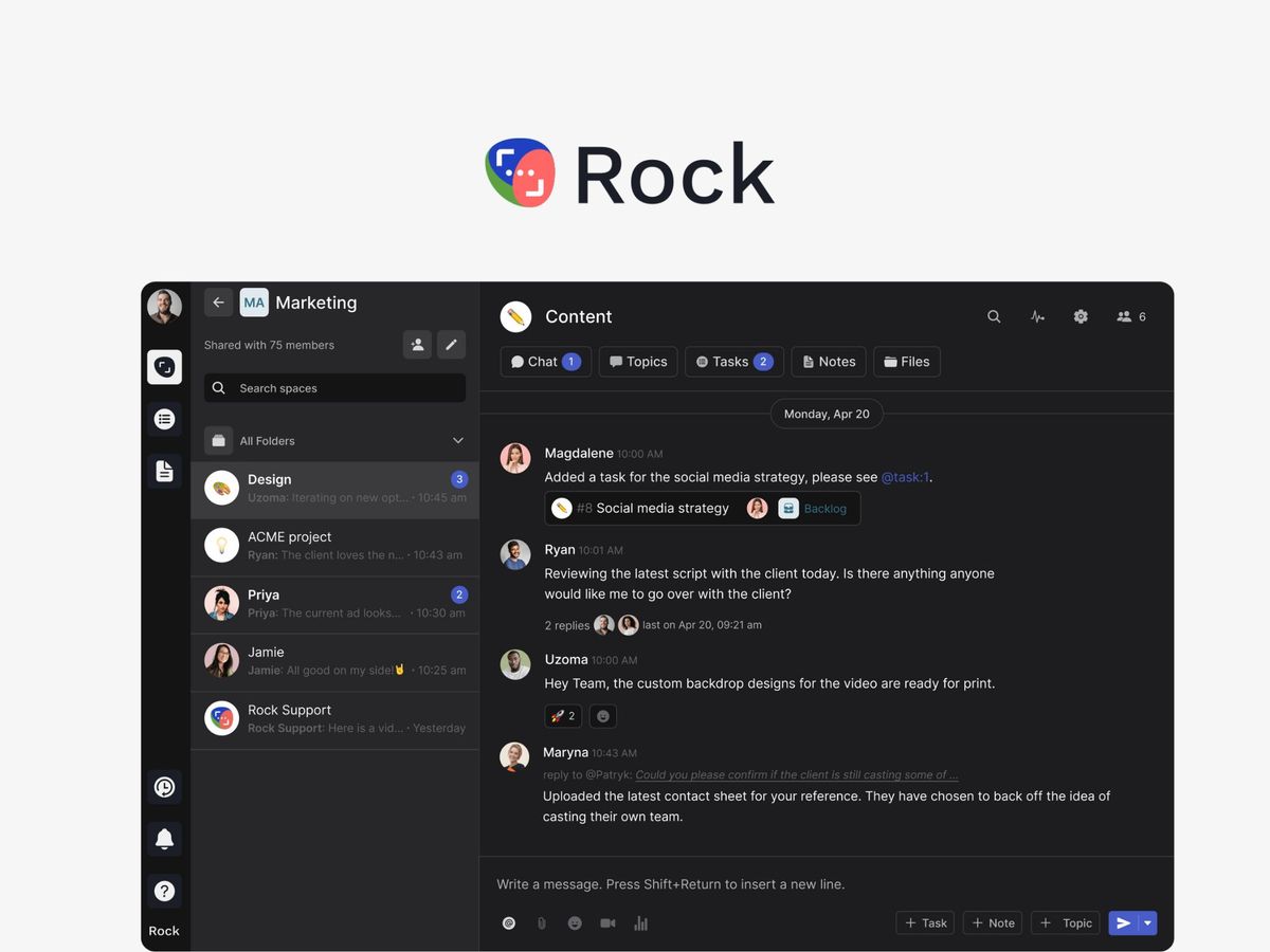 Rock — платформа для керування проєктами та управління командами