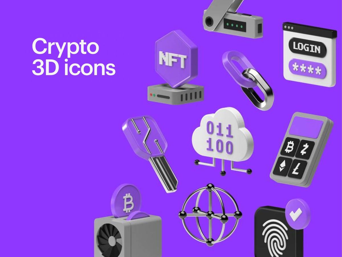 Crypto.icons — колекція 3D іконок криптовалют та блокчейну