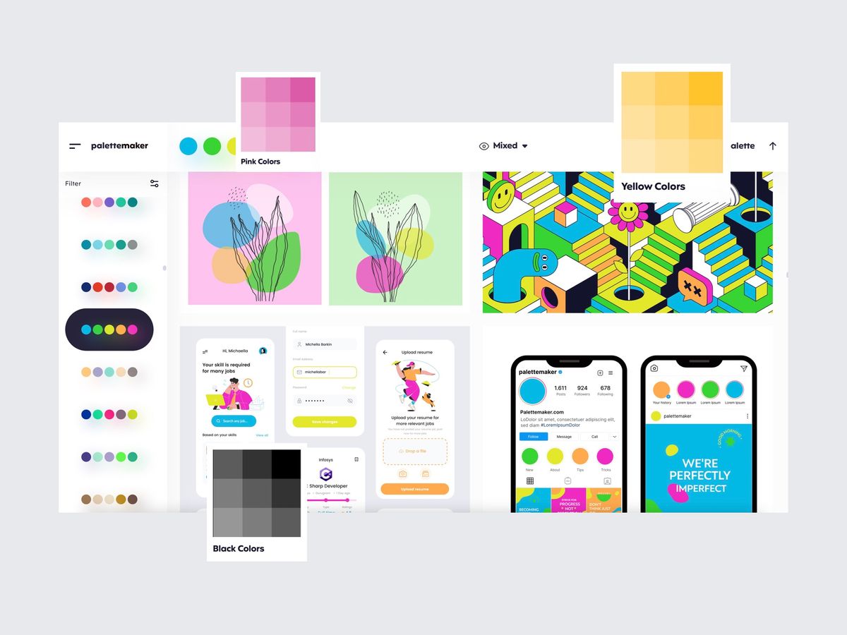 PaletteMaker: як створити колірну палітру та перевірити її поведінку на готових дизайнах