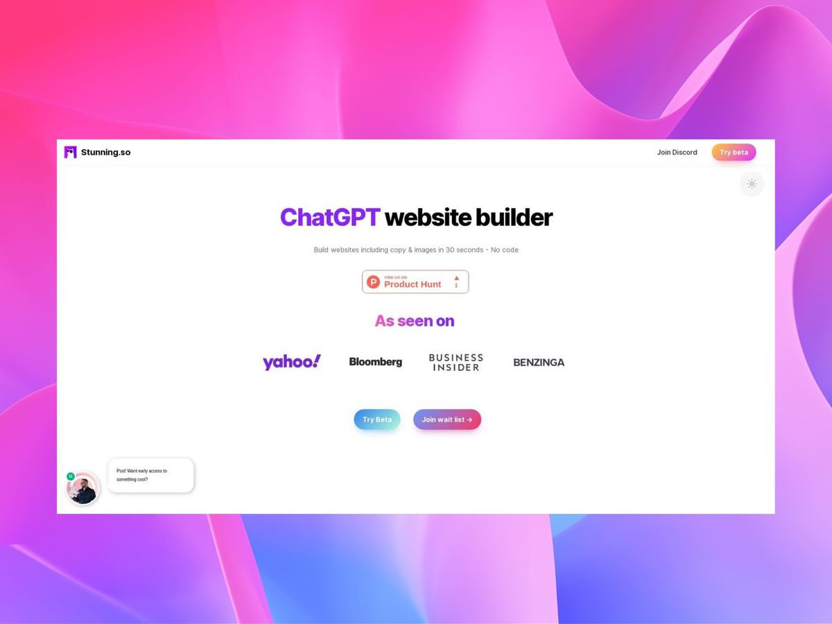 Stunning.so — AI-конструктор сайтів, який створює повноцінні сайти з текстом і зображеннями