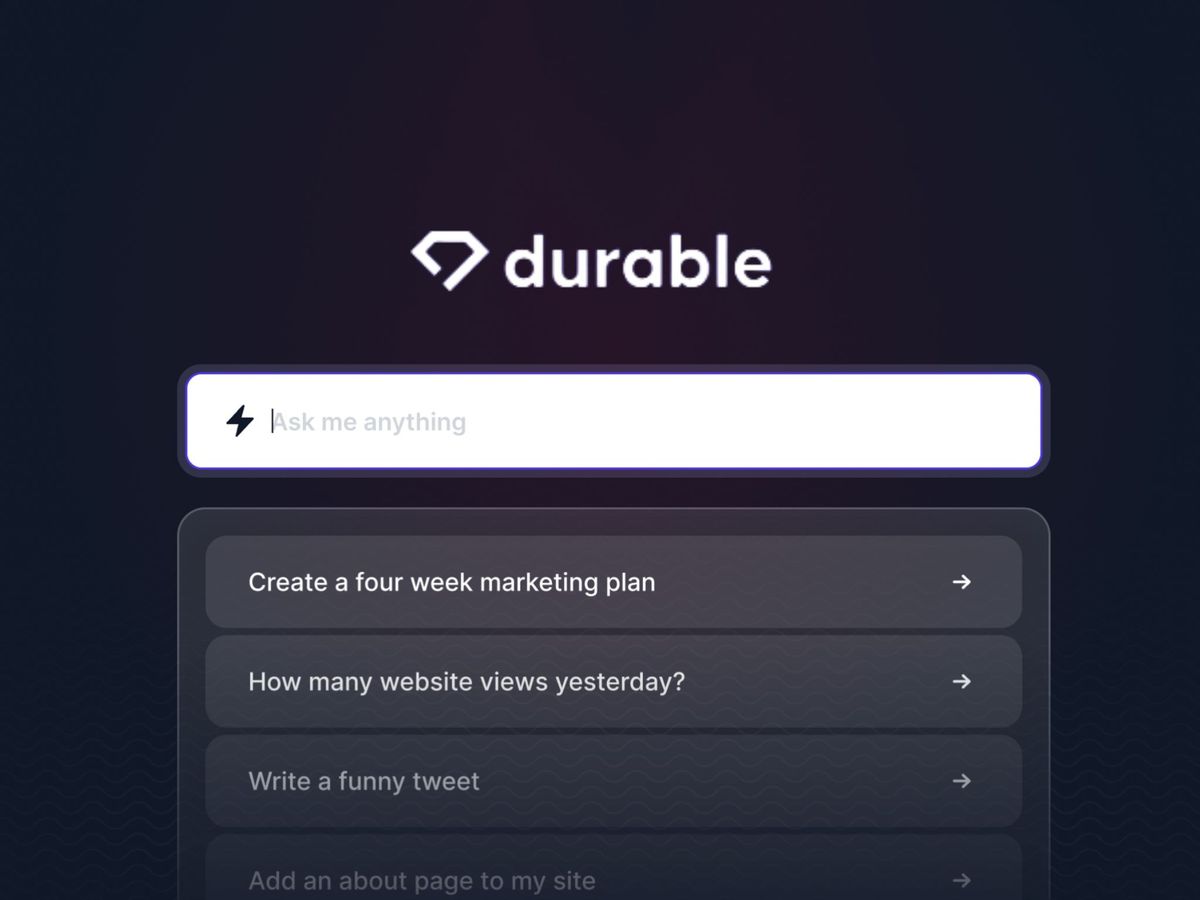 Durable — AI платформа для генерації сайтів