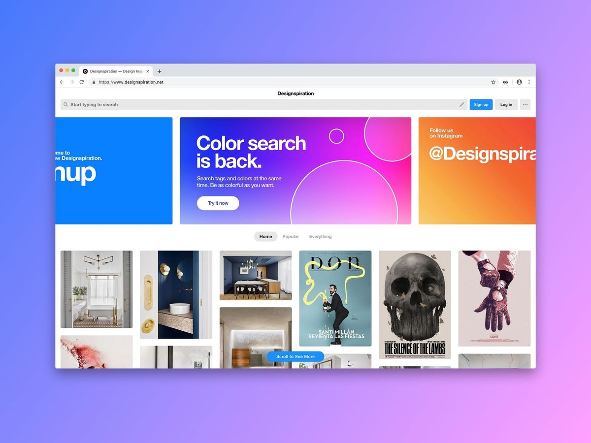Designspiration — дизайнерська платформа для пошуку референсів