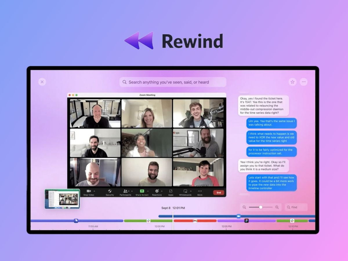 Rewind — AI інструмент для пошуку та організації інформації на вашому Mac