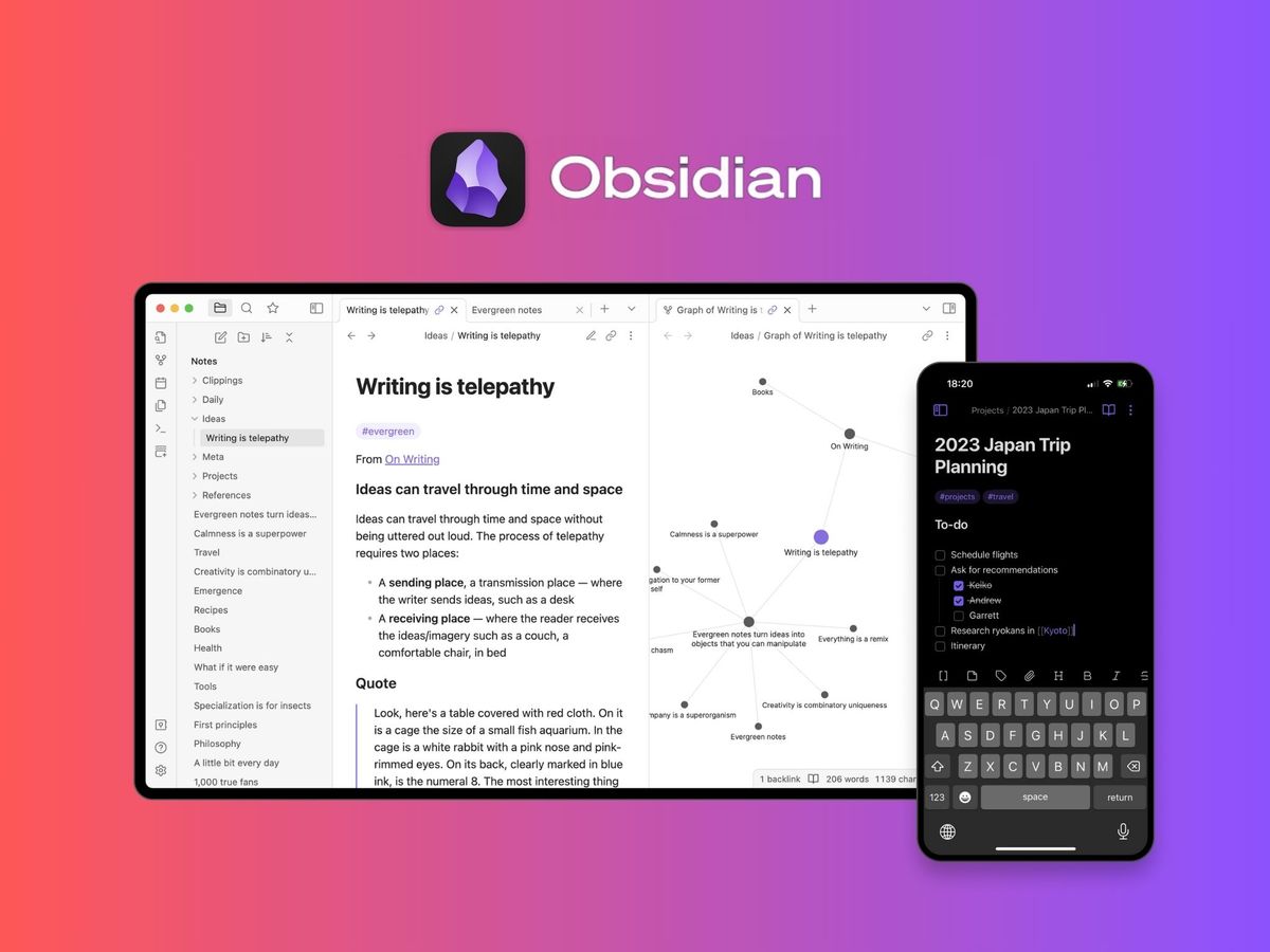 Obsidian — новий унікальний блокнот продуктивності з візуалізацією даних