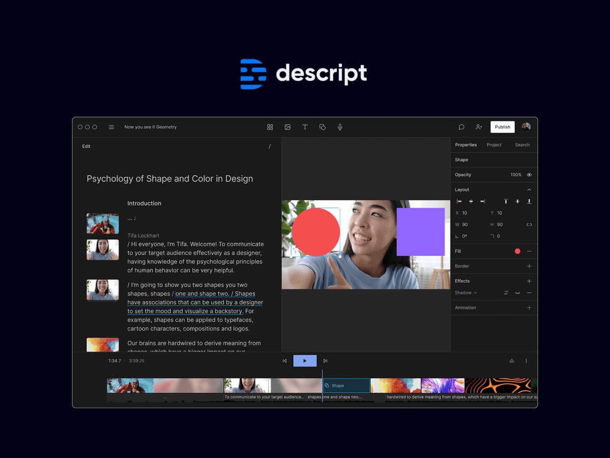 Descript - AI інструмент для монтажу роликів для соціальних мереж та відеокурсів
