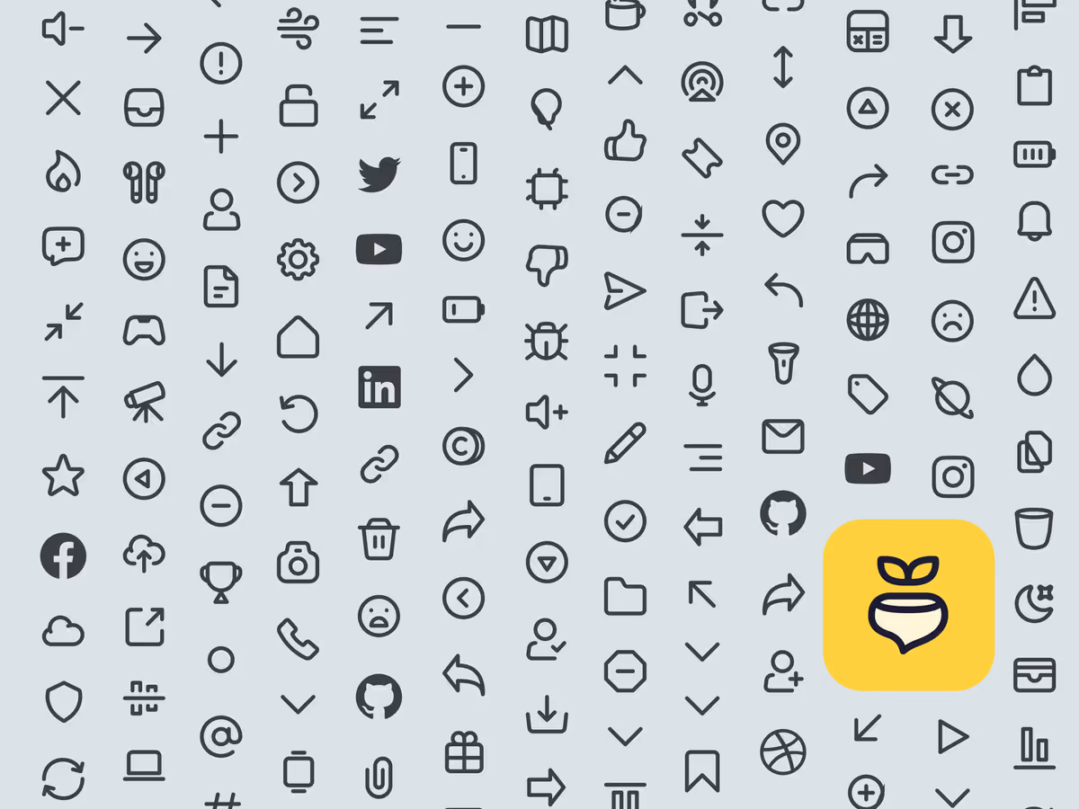 Akar icons - бесплатная коллекция интерфейсных иконок Основне зображення