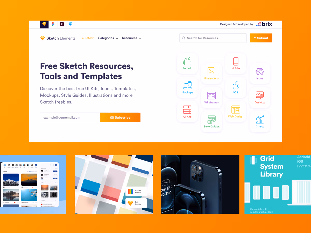 Sketchelements - бесплатные UI Kits, плагины и графика для Sketсh Основне зображення