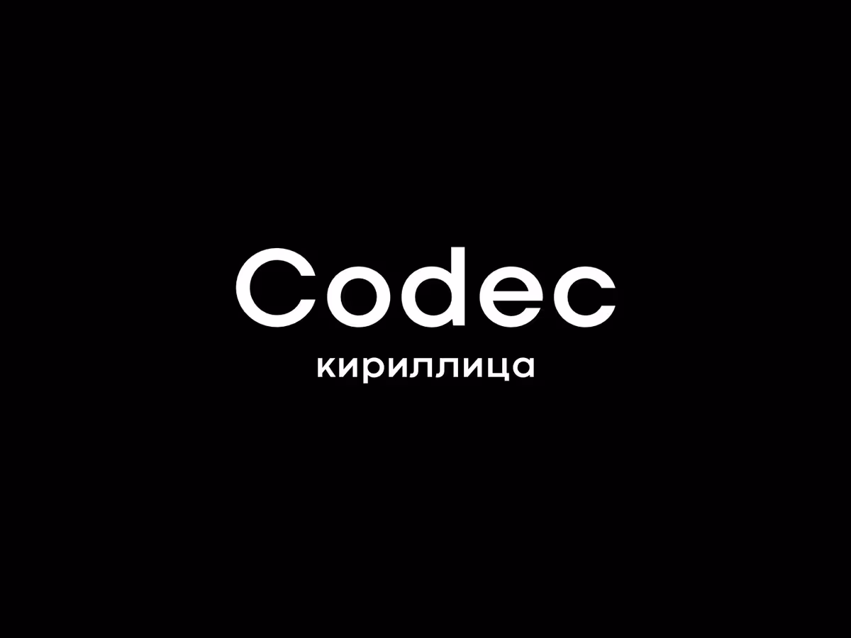 Codec Cold & Warm шрифт Основне зображення