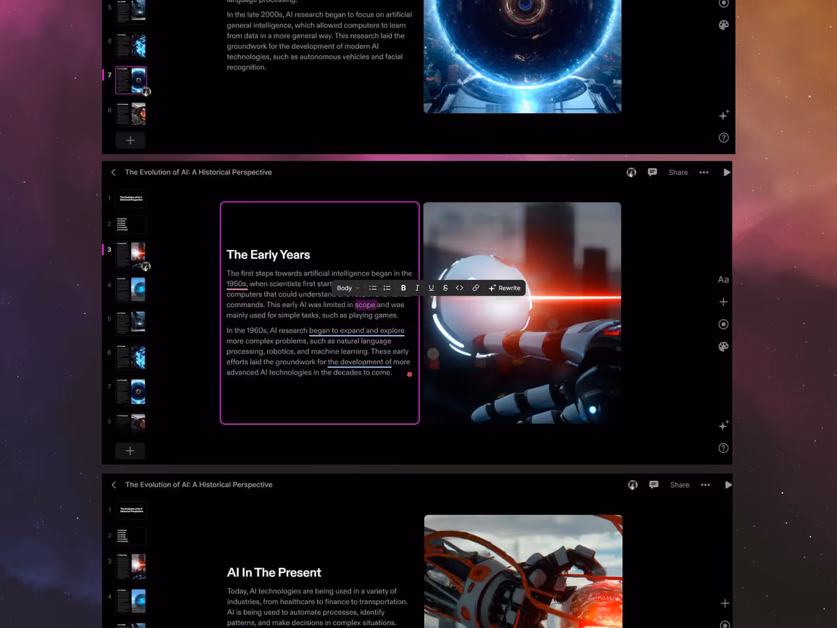 Tome AI — штучний інтелект для створення презентацій Основне зображення