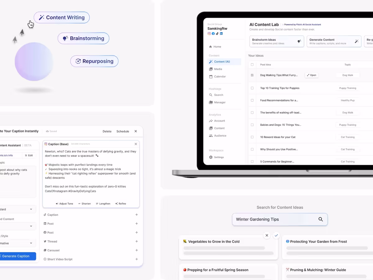 Flick — AI інструмент для швидкого створення контенту для соціальних мереж Основне зображення
