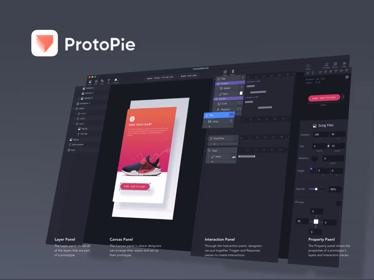 ProtoPie — AI додаток для створення та тестування прототипів Основне зображення