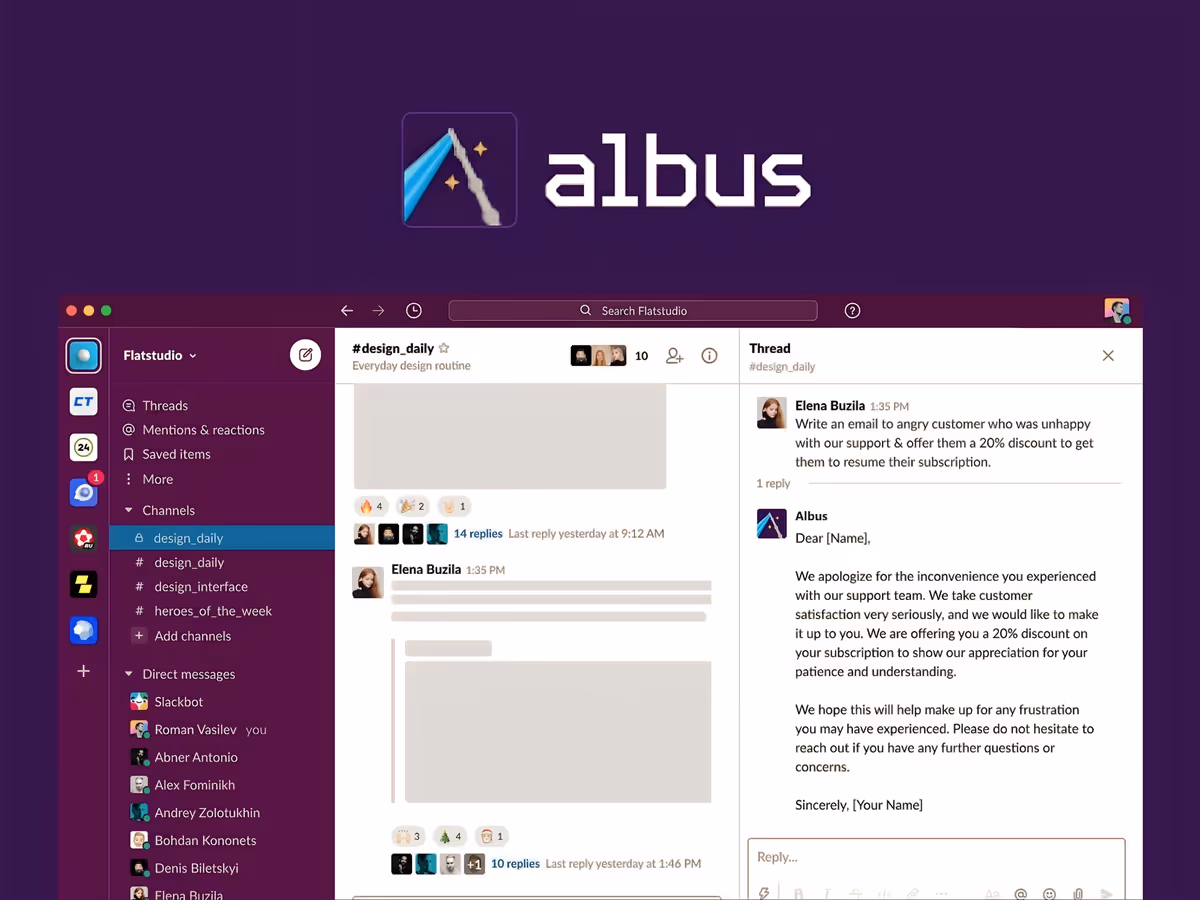 Albus — персональний AI асистент на базі ChatGPT для Slack Основне зображення