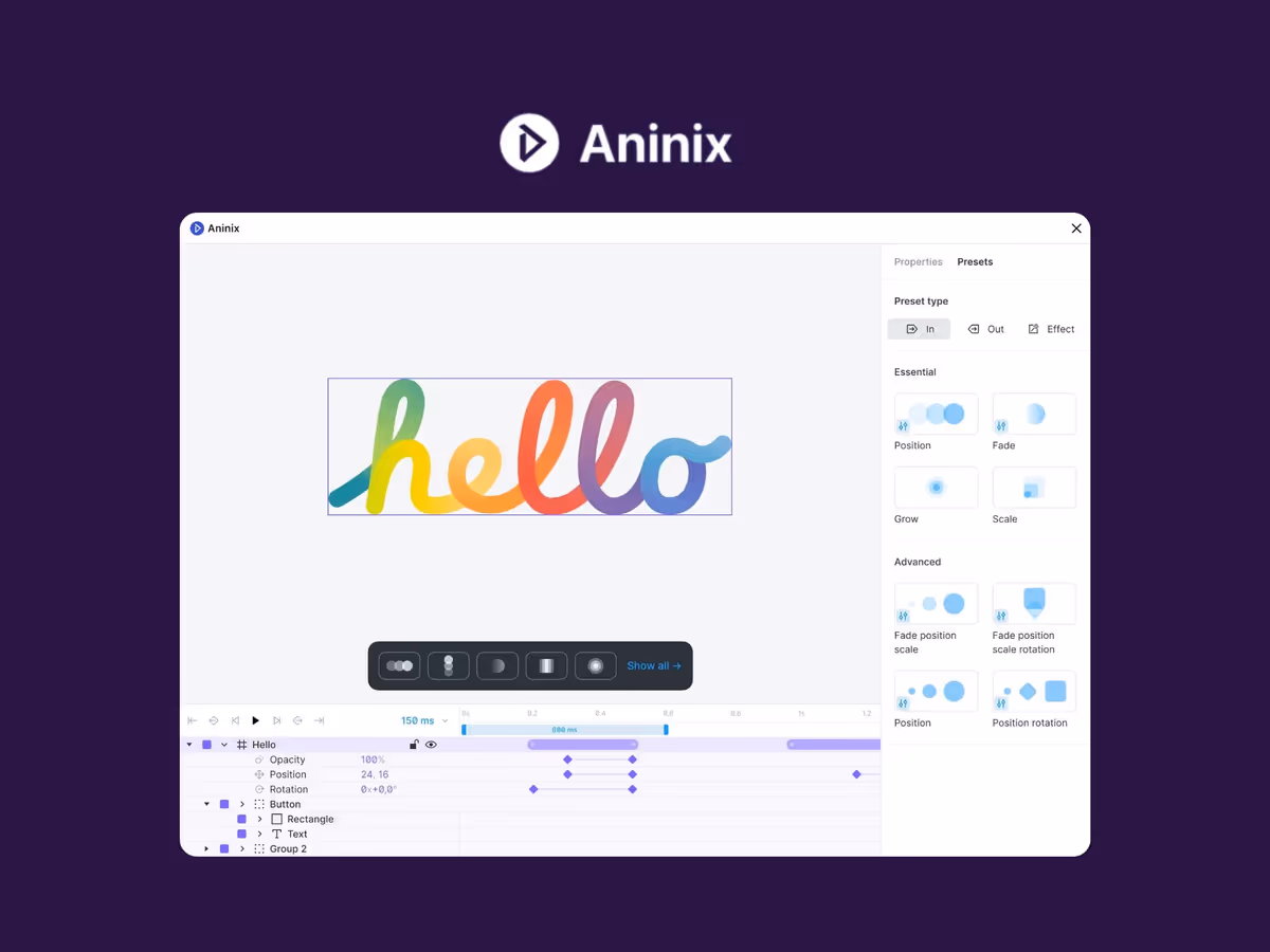 Aninix — український плагін для анімації інтерфейсів у Figma Основне зображення