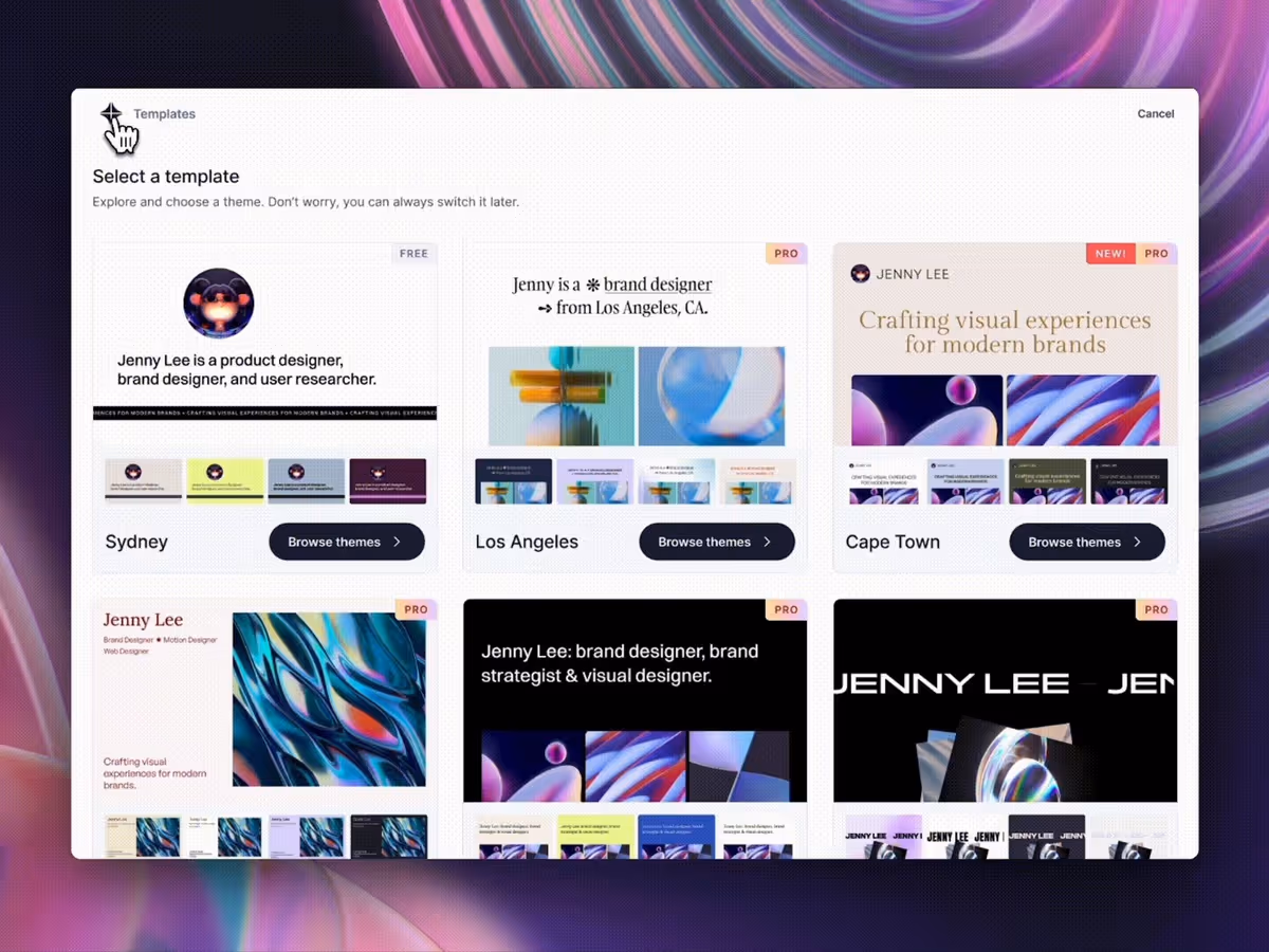 Contra Magic — AI інструмент для створення дизайнерського портфоліо Основне зображення