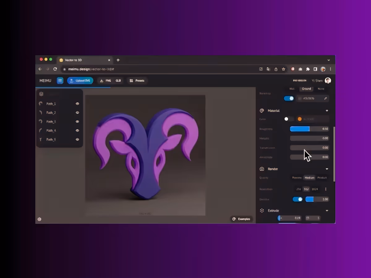 Meimu — AI інструмент, що конвертує векторні зображення у 3D Основне зображення