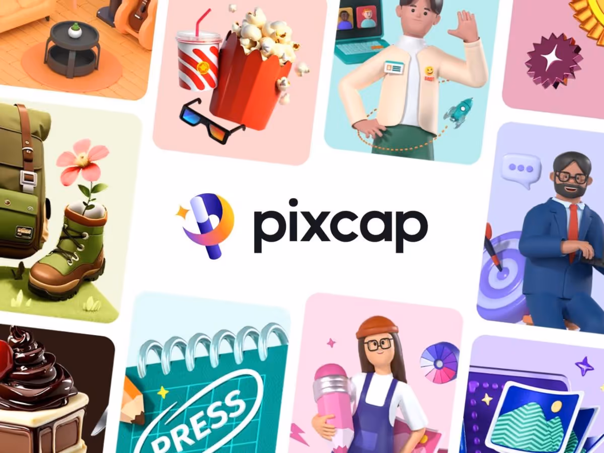 PixCap — графічний редактор на основі 3D-елементів і AI Основне зображення