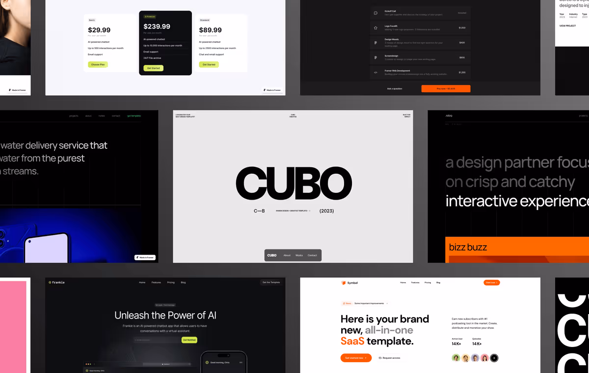Найкращі шаблони Framer напередодні 2026 року: добірка від Muzli Основне зображення