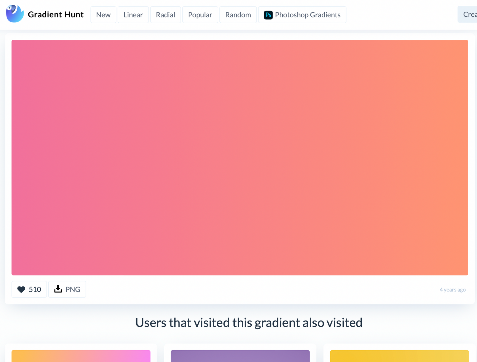 Gradient Hunt — безкоштовний каталог з 1000+ градієнтів ручної роботи