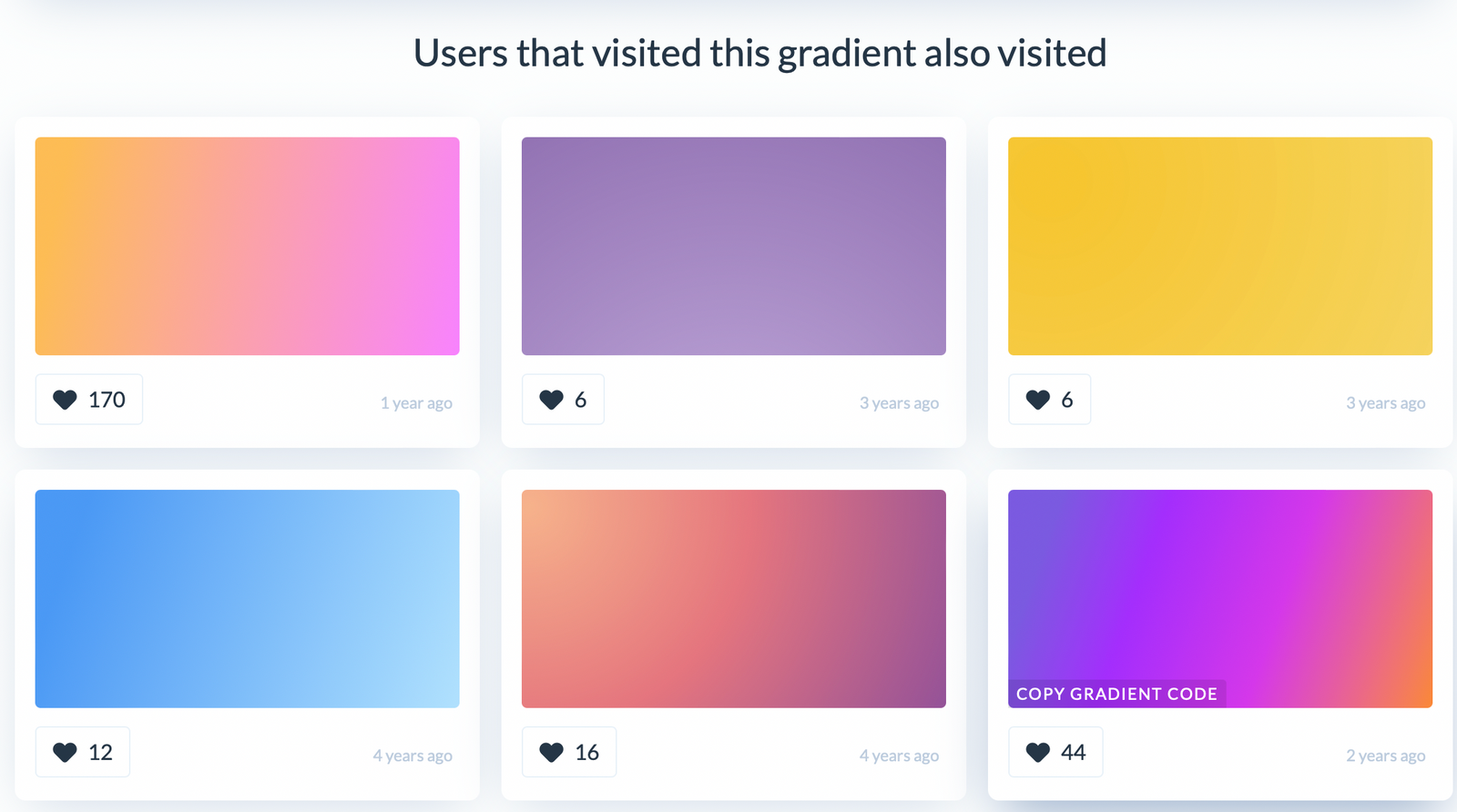Gradient Hunt — безкоштовний каталог з 1000+ градієнтів ручної роботи