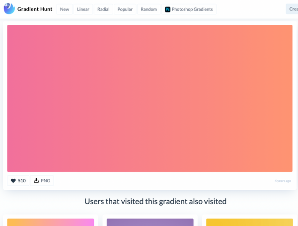 Gradient Hunt — безкоштовний каталог з 1000+ градієнтів ручної роботи