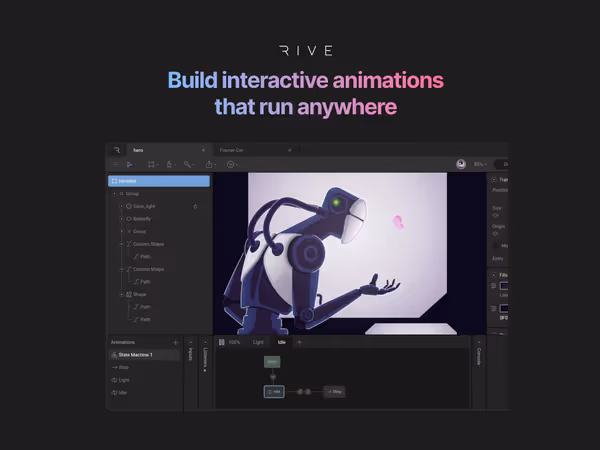 Rive — інструмент для створення анімацій Основне зображення