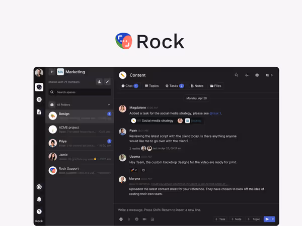Rock — платформа для керування проєктами та управління командами Основне зображення