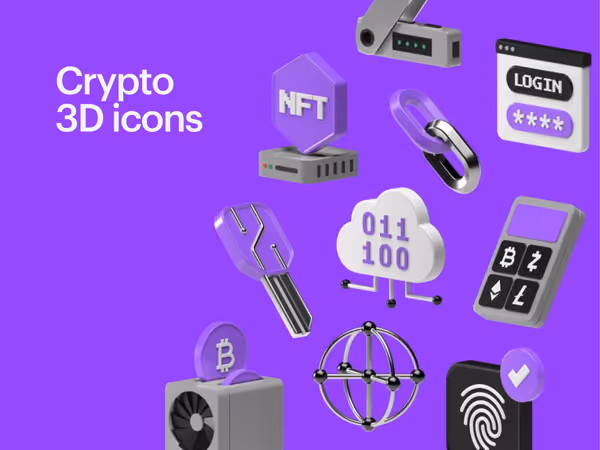 Crypto.icons — колекція 3D іконок криптовалют та блокчейну Основне зображення
