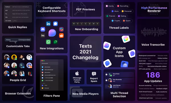 Широко функціональний месенджер Texts: всі повідомлення в одному місці Основне зображення