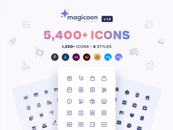 Magicoon — бібліотека з 5400+ високоякісних векторних іконок за категоріями Основне зображення