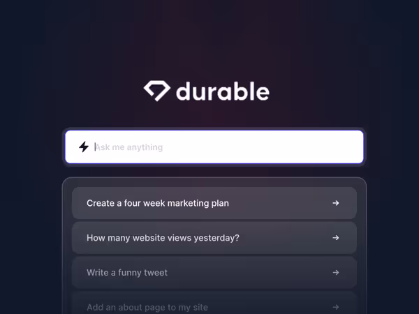Durable — AI платформа для генерації сайтів Основне зображення