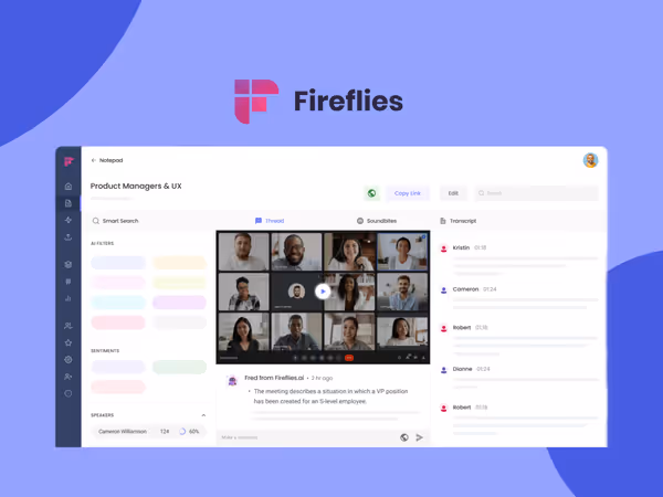 Fireflies — AI-помічник для нотування під час зустрічей або дзвінків Основне зображення