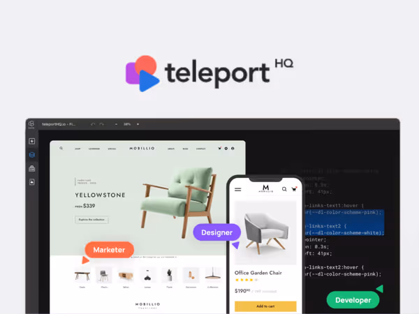 Teleport HQ – AI конструктор вебсайтів Основне зображення