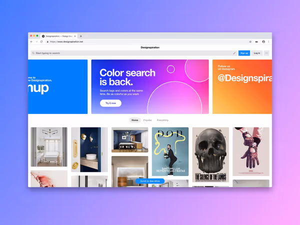 Designspiration — дизайнерська платформа для пошуку референсів Основне зображення