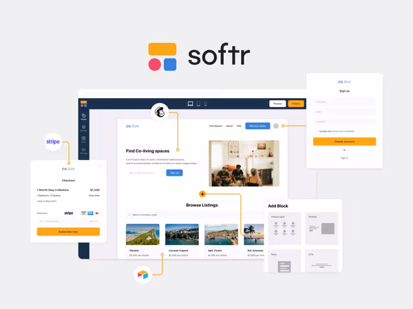 Softr — AI платформа для створення веб-додатків за допомогою текстових підказок Основне зображення