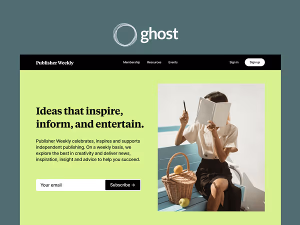 Ghost CMS — платформа для створення лендінгів та блогів Основне зображення