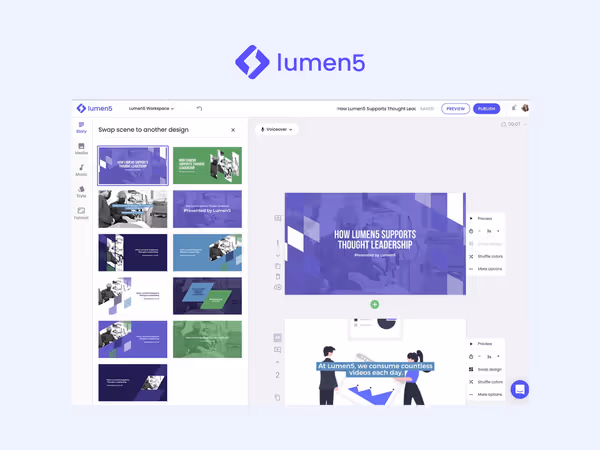 Lumen5 — AI інструмент для створення маркетингових відео Основне зображення
