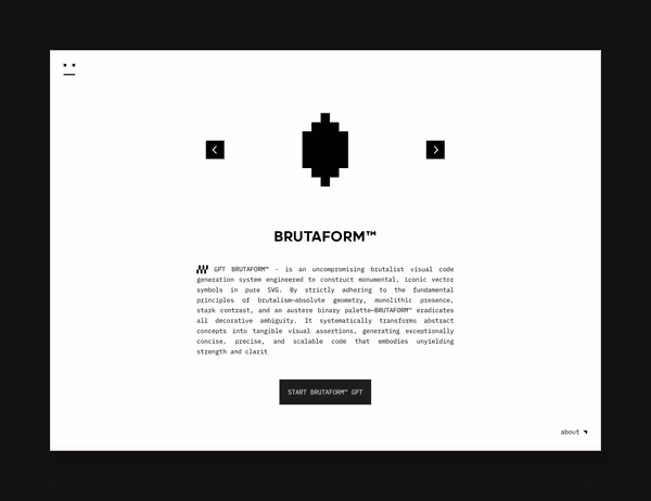 BRUTAFORM™ — Новий AI-генератор SVG логотипів та ідентичності з бруталістичним відтінком Основне зображення